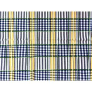 Vintage Waverly VALLEY PLAID LAKE Fabric Blue Yellow Cottagecore Preppy Classic